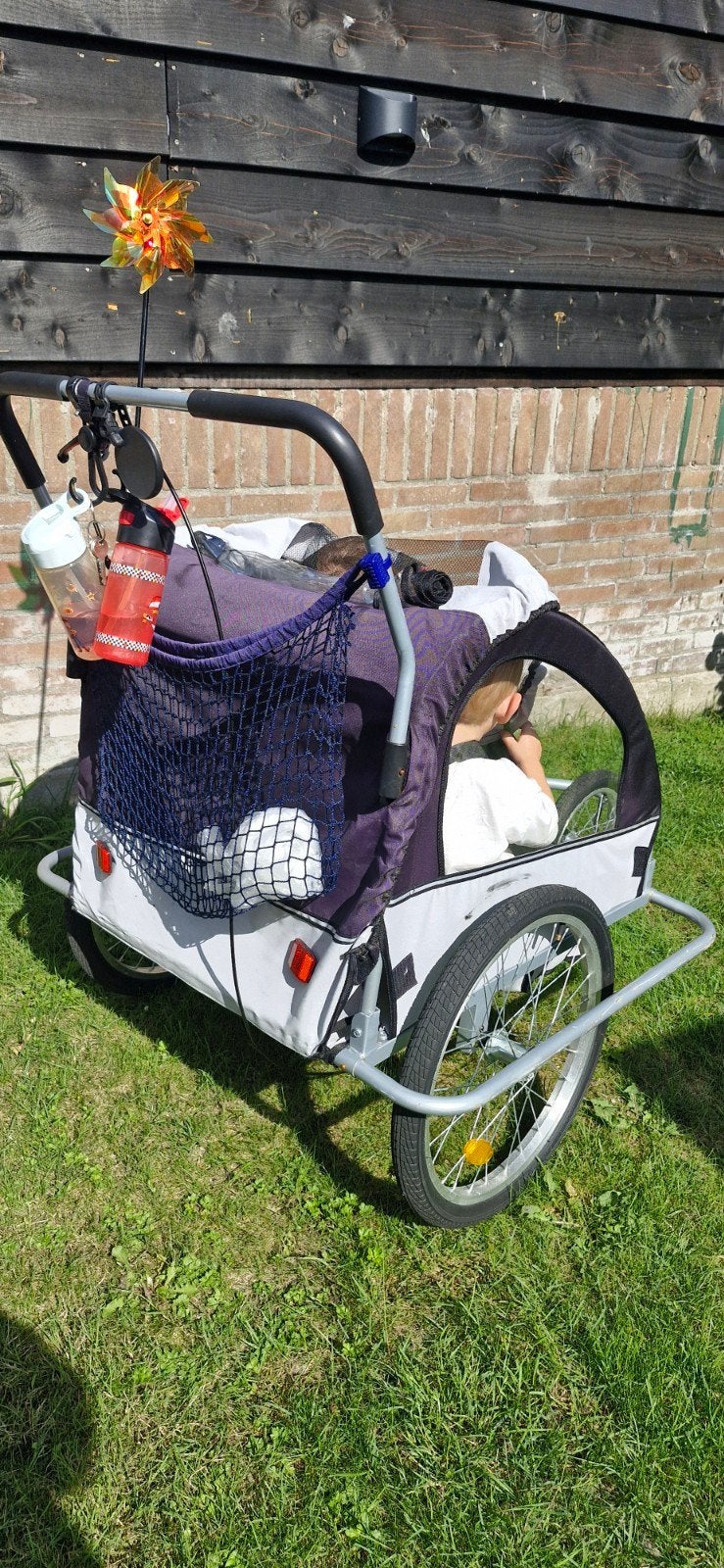 fietskar en loop buggy voor 2 kinderen, Fietsen en Brommers, Fietsaccessoires | Aanhangers en Karren, Ophalen, Kinderkar