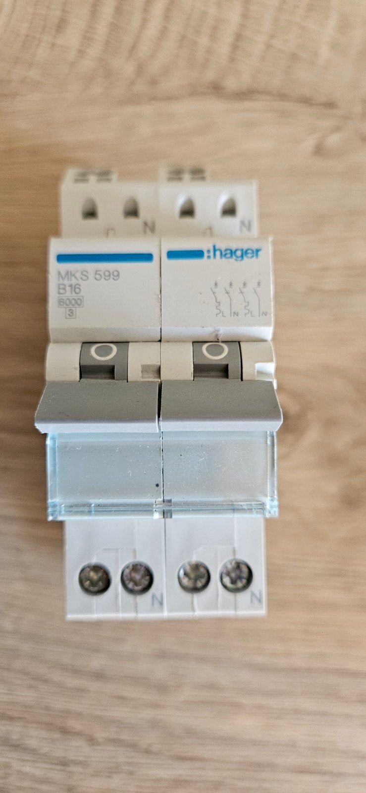 Hager 2x MKS 599 B16 Fornuisgroep - NIEUW, Ophalen of Verzenden, Nieuw, Hager, Installatieautomaat