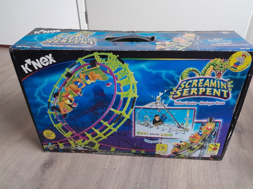 K'nex Screamin' Serpent Roller Coaster (1290 delig), Ophalen, Gebruikt, K'nex