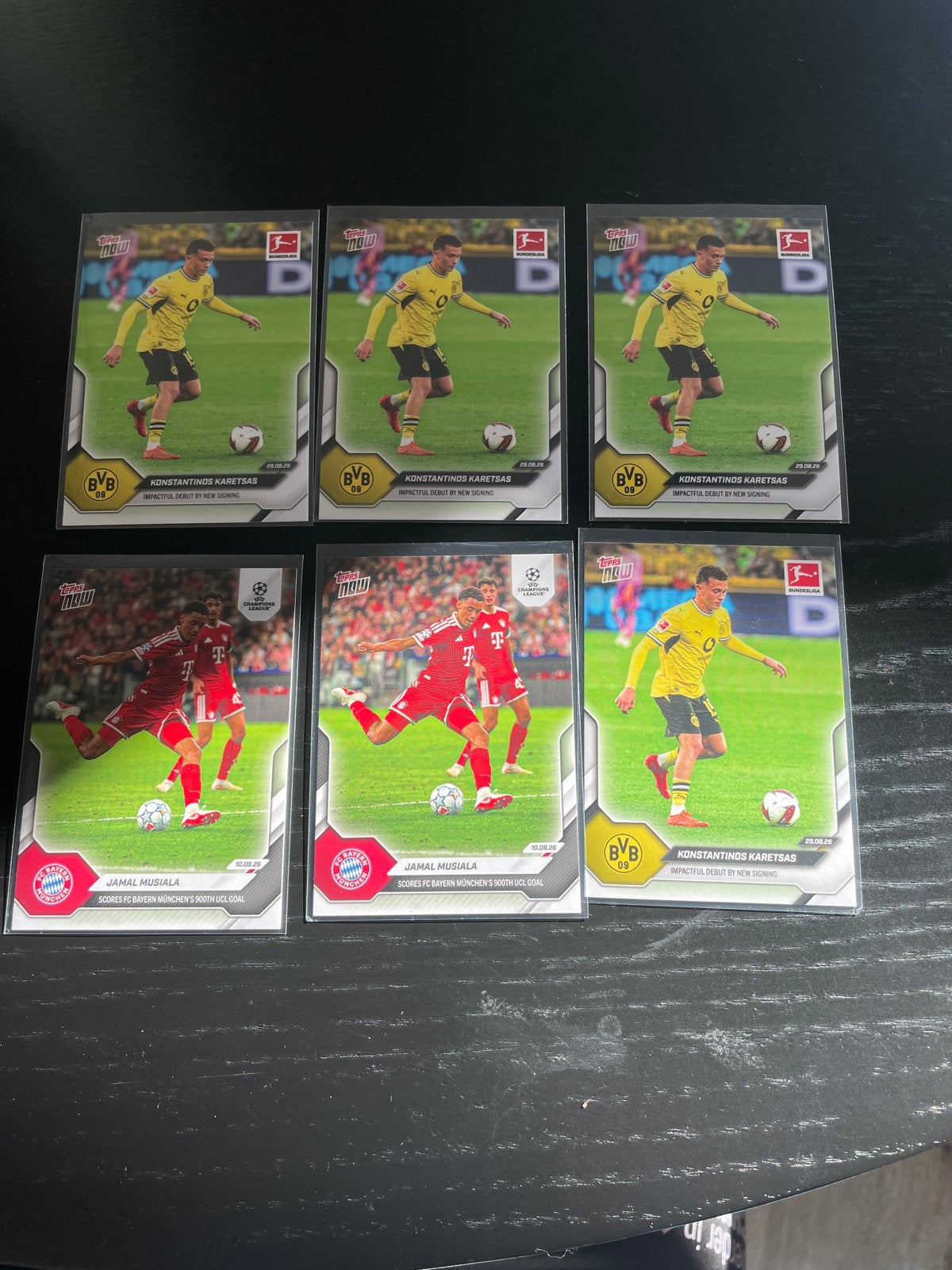 Topps Now Voetbal Kaarten - Jamal Musiala & Konstantinos Kar, Ophalen of Verzenden, Zo goed als nieuw, Buitenlandse clubs, Spelerskaart