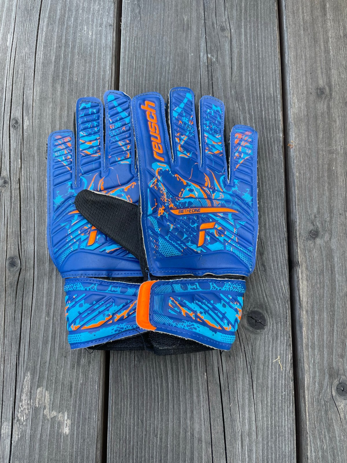 Reusch Keeper Handschoenen - Blauw/Oranje, Maat XS of kleiner, Ophalen, Gebruikt, Handschoenen