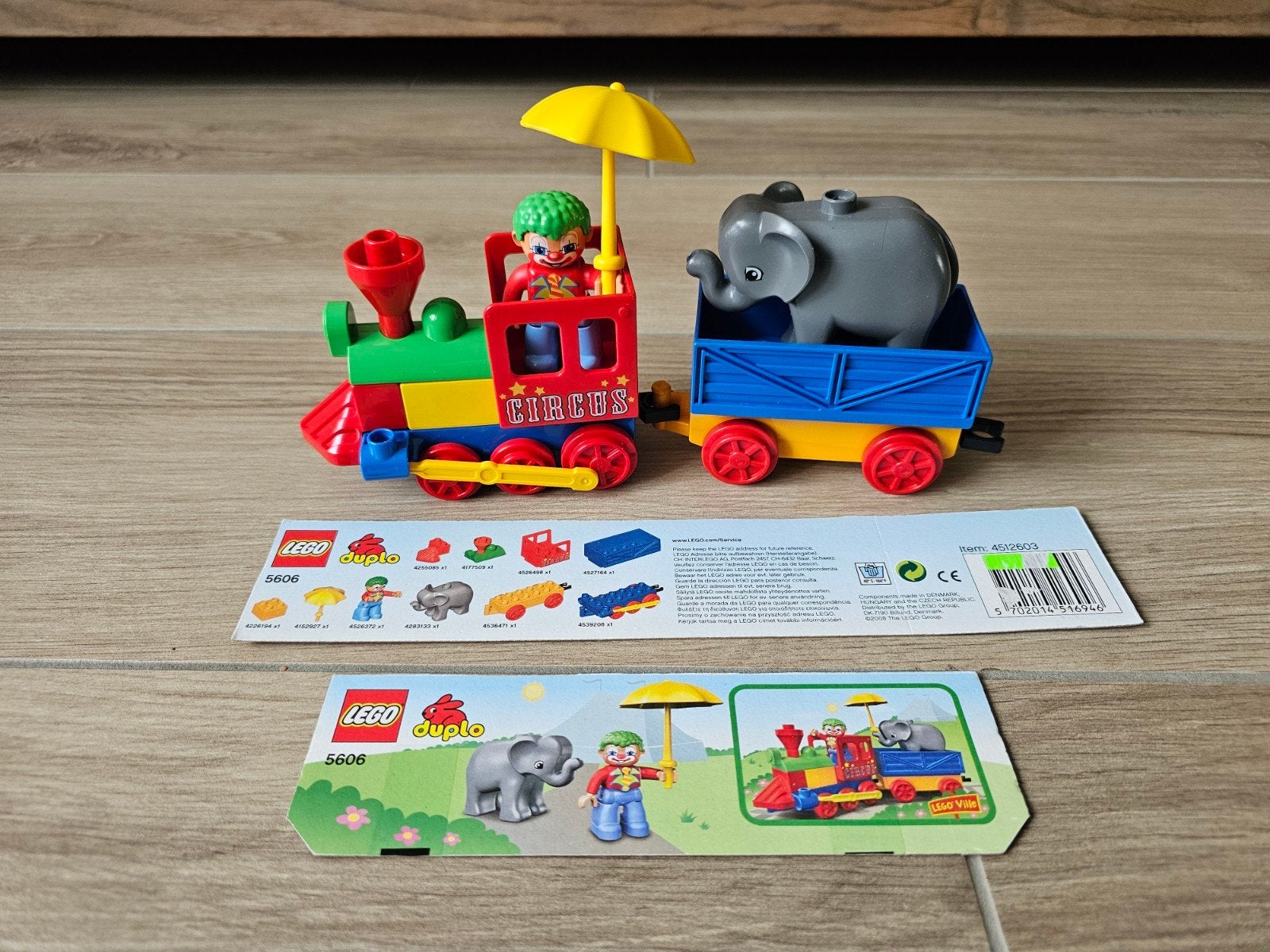 Lego Duplo Circus Trein Set 5606 met Olifant en Figuur, Kinderen en Baby's, Gebruikt, Overige thema's, Ophalen of Verzenden, Duplo