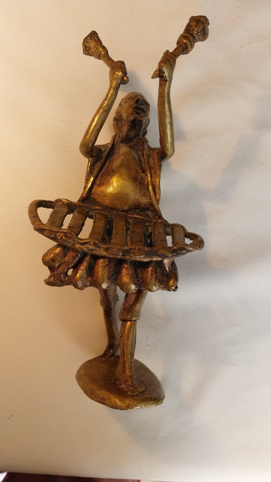 Bronzen muzikant Azië, Antiek en Kunst, Antiek | Koper en Brons, Ophalen of Verzenden