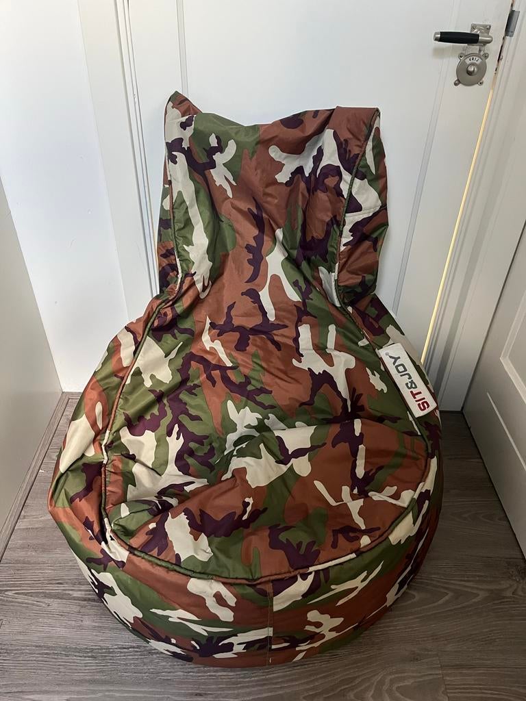 SIT &JOY Zitzak Camouflage - Comfortabel en Stoer, Ophalen, Zo goed als nieuw, Overige kleuren, Zitzak