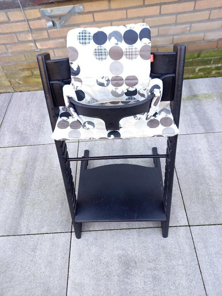 Stokke Tripp Trapp kinderstoel, met babyset en kussenset, Kinderen en Baby's, Kinderstoelen, Ophalen, Gebruikt, Meegroeistoel