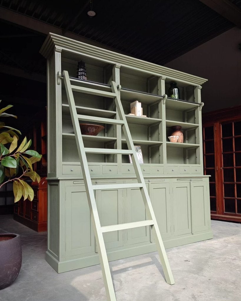 Groene Boekenkast | Winkelkast | Bibliotheekkast #1955, Niet ingevuld, Met deur(en), Niet ingevuld, Ophalen of Verzenden