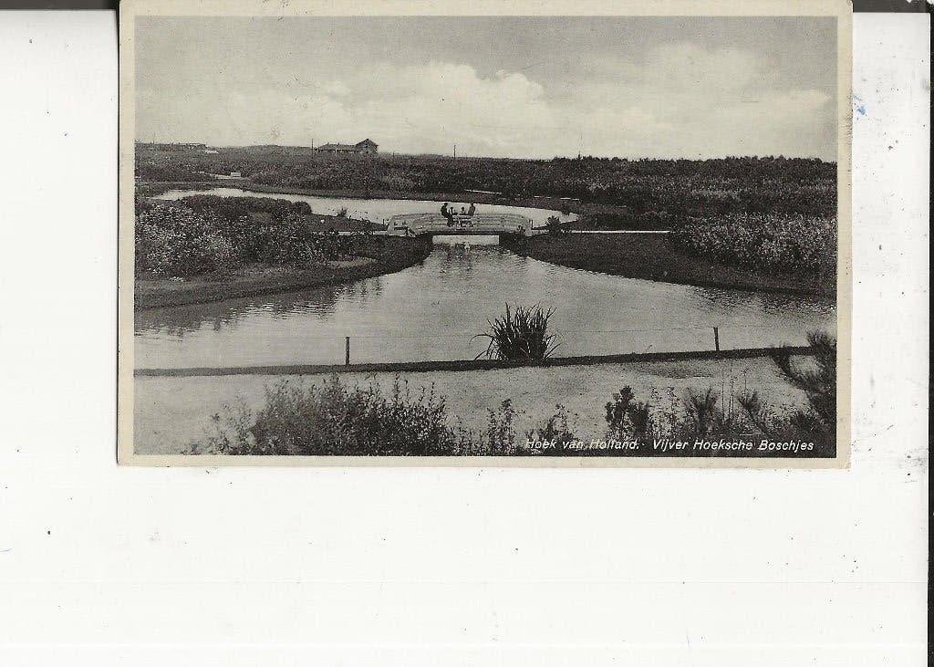 Hoek vHolland Vijver in de bosjes ri  Wijnjeterp Frankering, Verzamelen, Ansichtkaarten | Nederland, Ophalen of Verzenden, 1920 tot 1940