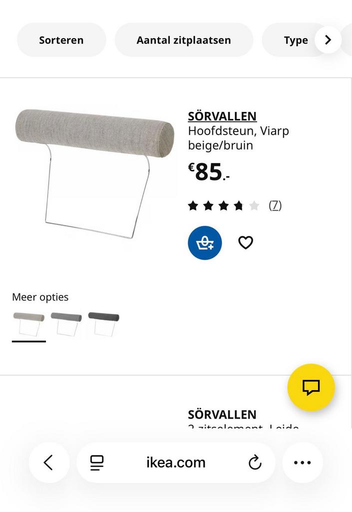 Hoofdkusden Sorvallen, Ophalen of Verzenden, Zo goed als nieuw