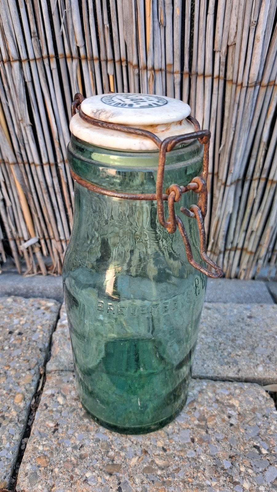 Vintage L'Idéale weckpot met beugel en porseleinen deksel, Ophalen of Verzenden