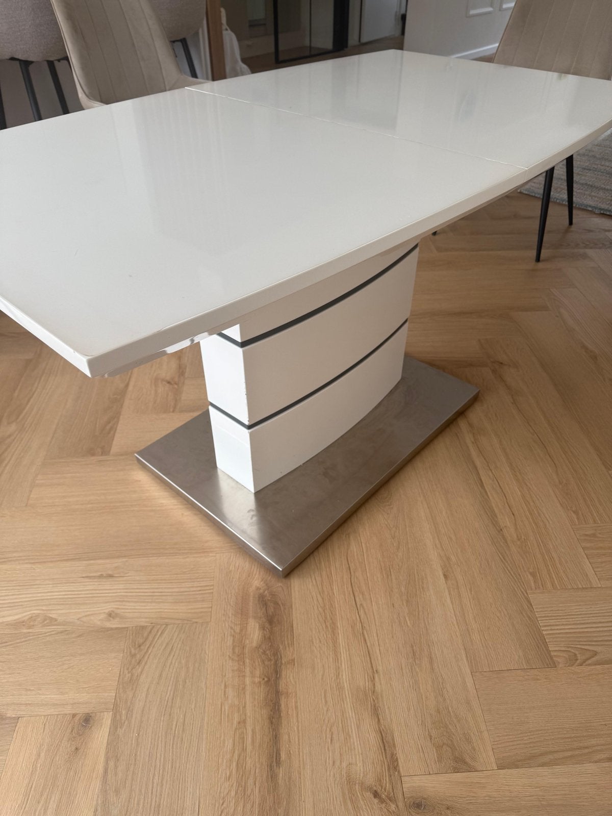 Uitschuifbare eettafel wit, Ophalen, Kunststof, Gebruikt, 50 tot 100 cm