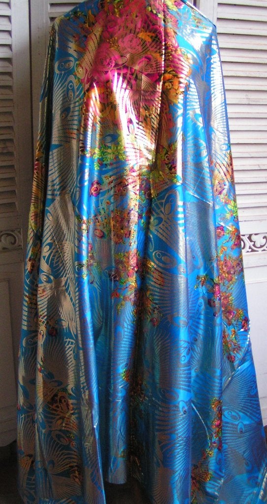 coupon pure silk Moda Star Africa met rozen nr CC 415, Meerkleurig, 120 cm of meer, Ophalen of Verzenden, Satijn of Zijde
