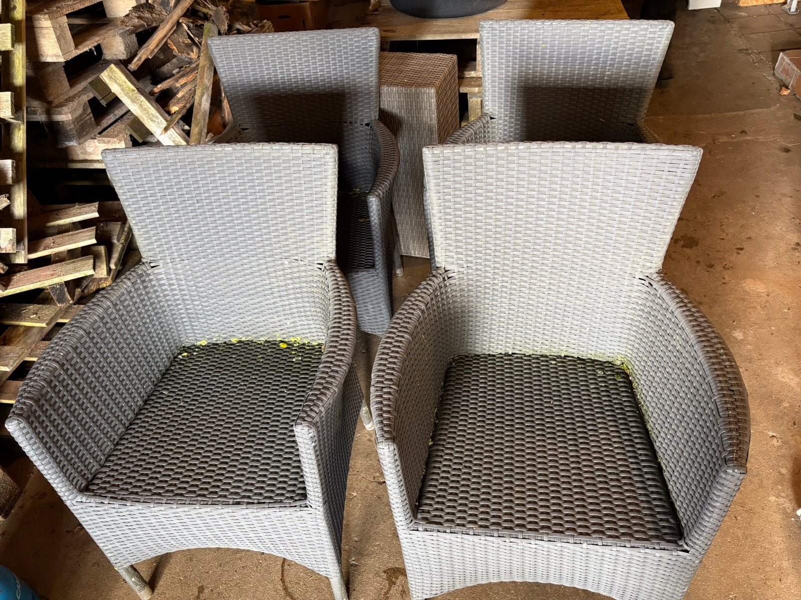 4 tuin stoelen, Ophalen, Gebruikt, Kunststof