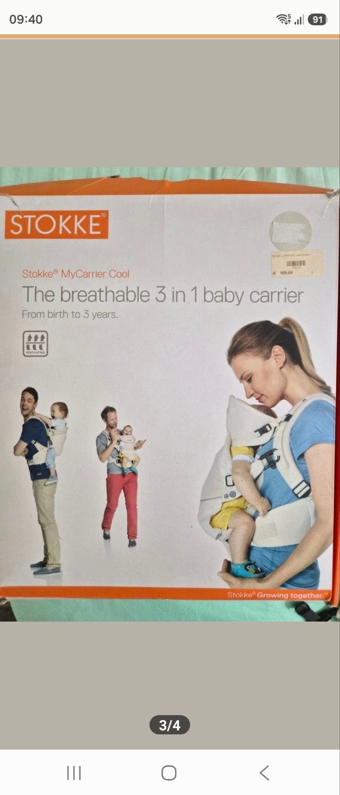 Stokke MyCarrier Cool 3-in-1 Draagzak - Zo goed als nieuw, Kinderen en Baby's, Overige merken, Buik of Rug, Ophalen of Verzenden