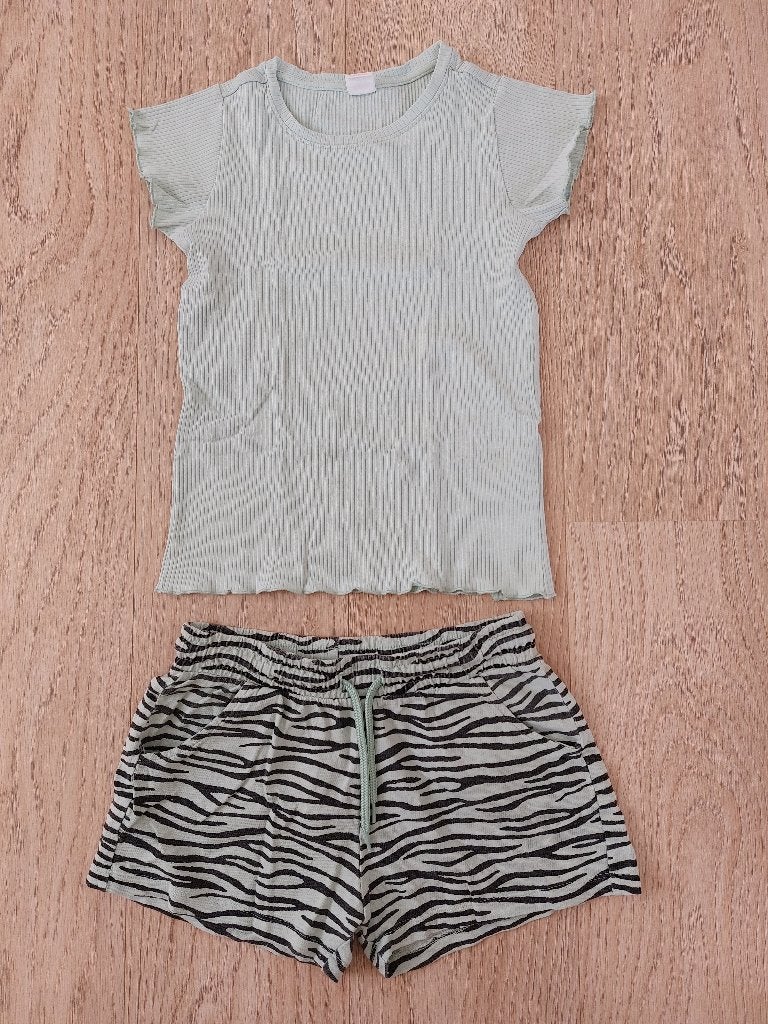 Short met t-shirt mint-groen maat 146 – 152 Hema, Kinderen en Baby's, Meisje, Ophalen of Verzenden, Zo goed als nieuw, Setje