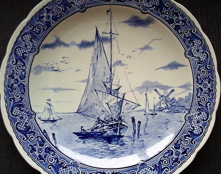 Wandbord met zeilschip. For Royal Sphinx by Boch. Holland, Antiek en Kunst, Ophalen of Verzenden