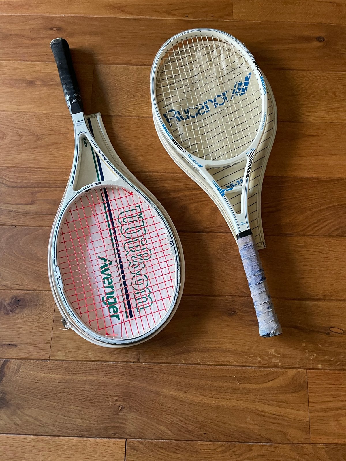 Vintage Tennisrackets: Wilson Avenger & Rucanor RG-25, Ophalen of Verzenden, Gebruikt, Racket, Wilson