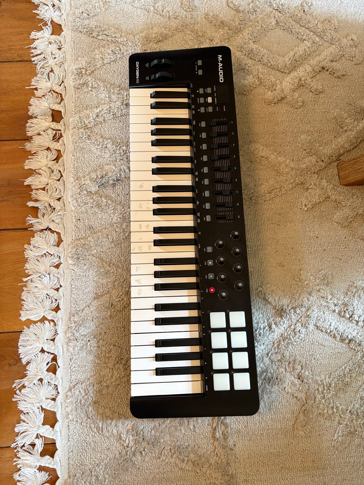 M-Audio Oxygen 49 MIDI Keyboard Controller met hoes, Zo goed als nieuw, Aanslaggevoelig, Ophalen, 49 toetsen