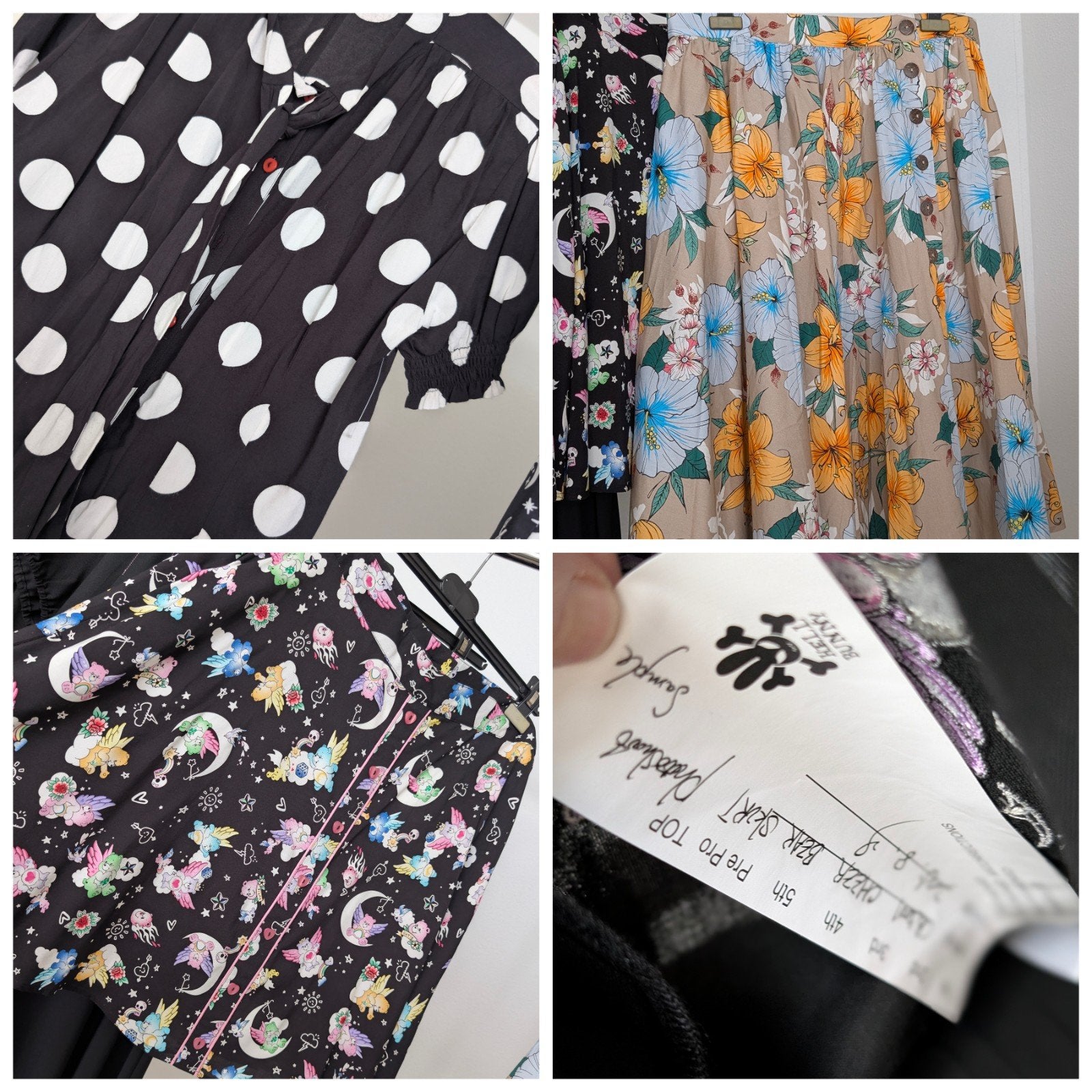 7x Hell Bunny & Care Bears kleding, Kleding | Dames, Jurken, Nieuw, Zwart, Onder de knie, Ophalen of Verzenden