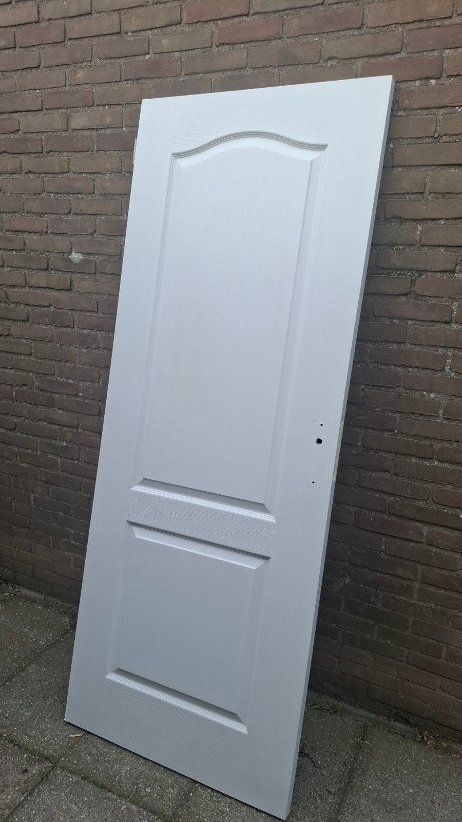 Witte binnendeur met paneel en boogdetails, Ophalen, Minder dan 80 cm, Binnendeur, Minder dan 200 cm