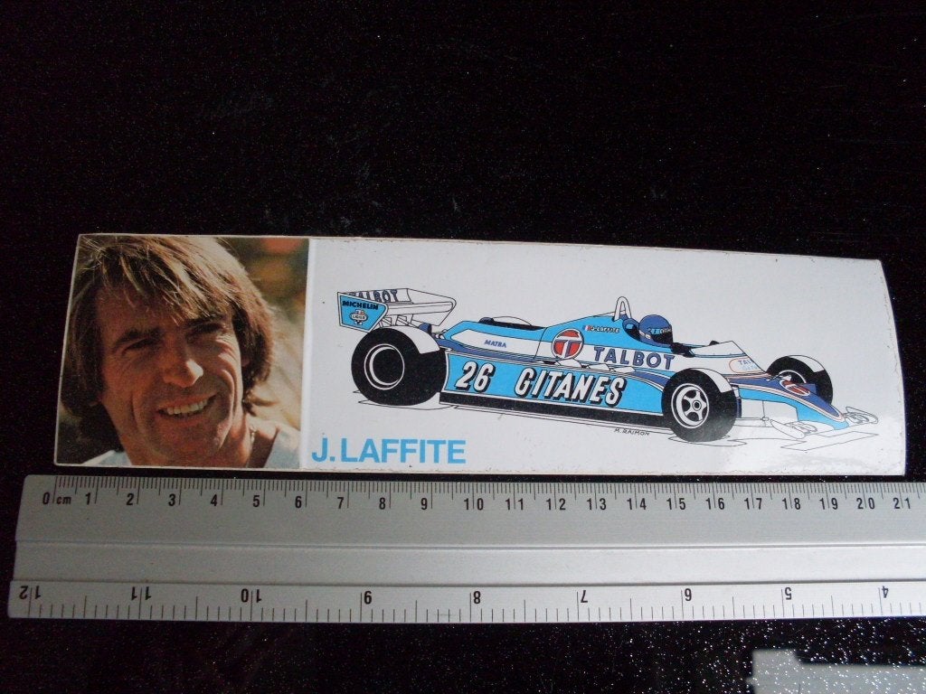 sticker J. Laffite talbot 26 gitanes formule1 f1 grand prix, Verzamelen, Verzenden, Zo goed als nieuw, Auto of Motor