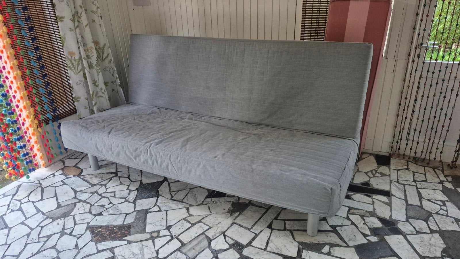 IKEA Beddinge Slaapbank - Grijs, 200x140cm, Ophalen, Gebruikt, Tweepersoons, 140 cm