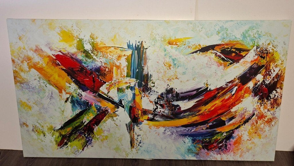 Schilderij 80x145, Ophalen, Overige materialen, Op houten frame, Abstract