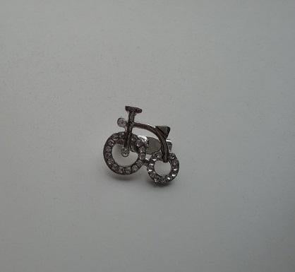 Broche fiets met strass, Overige materialen, Verzenden, Nieuw, Zilver