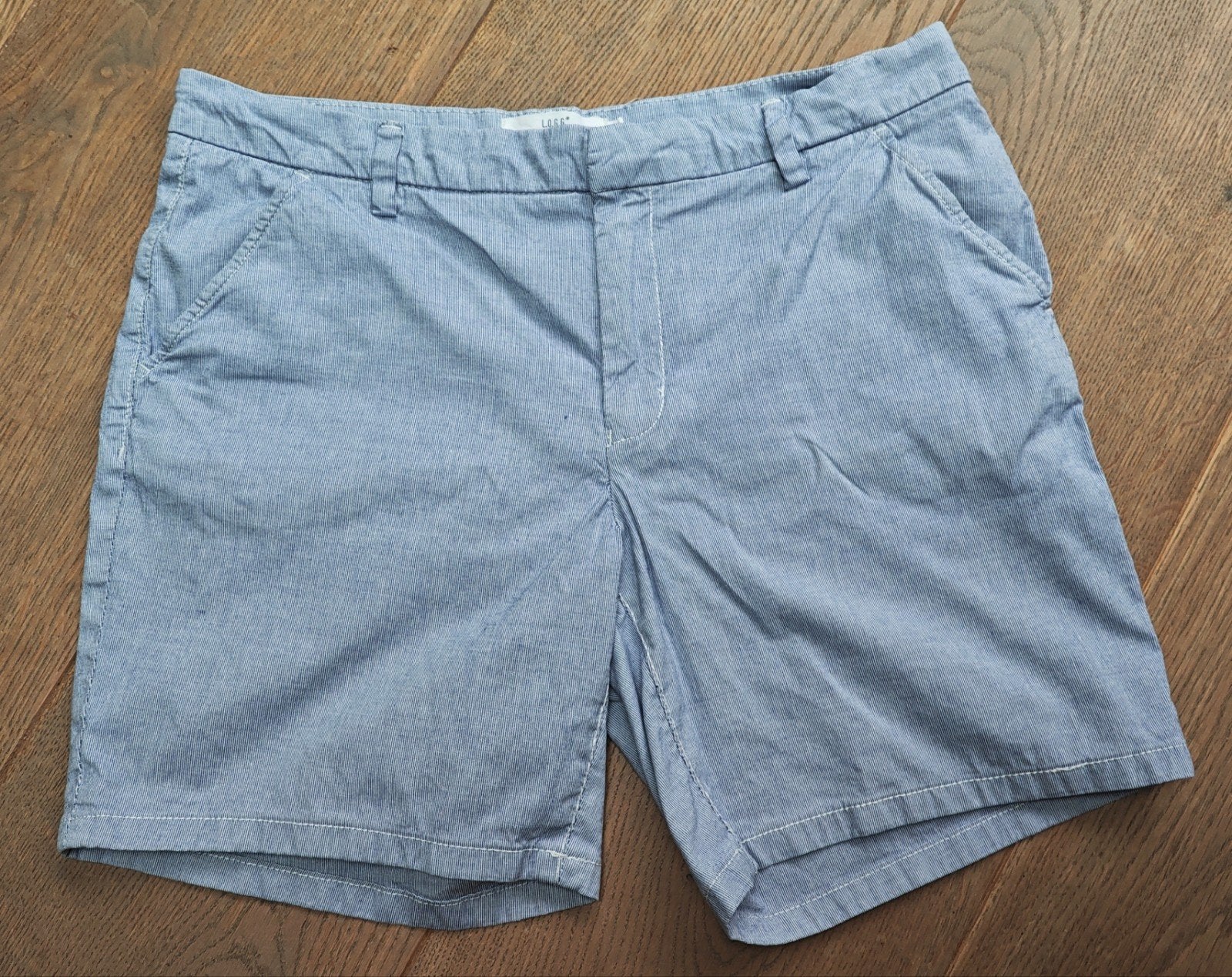 Te koop: Fijn geruite korte broek/short merk H&M Maat: 40, Maat 38/40 (M), H&M, Kort, Blauw