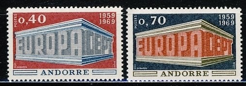 CEPT Andorra Frans 214/15 1969 postfris, Ophalen of Verzenden, Postfris, Overige thema's