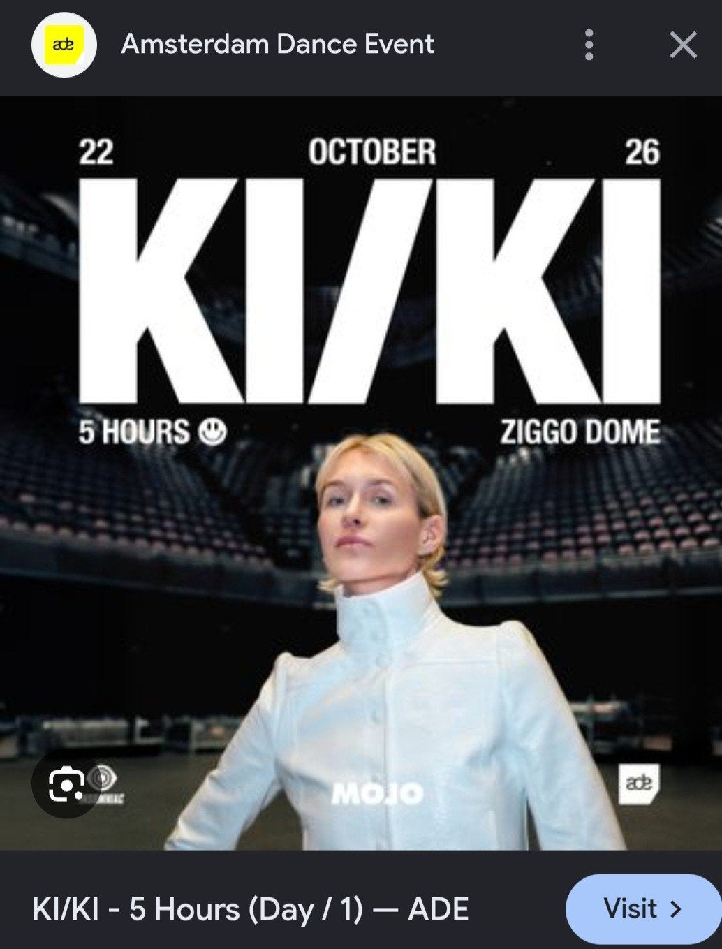 ki/ki ziggo dome ADE 22 oktober 2 kaarten, Tickets en Kaartjes, Twee personen