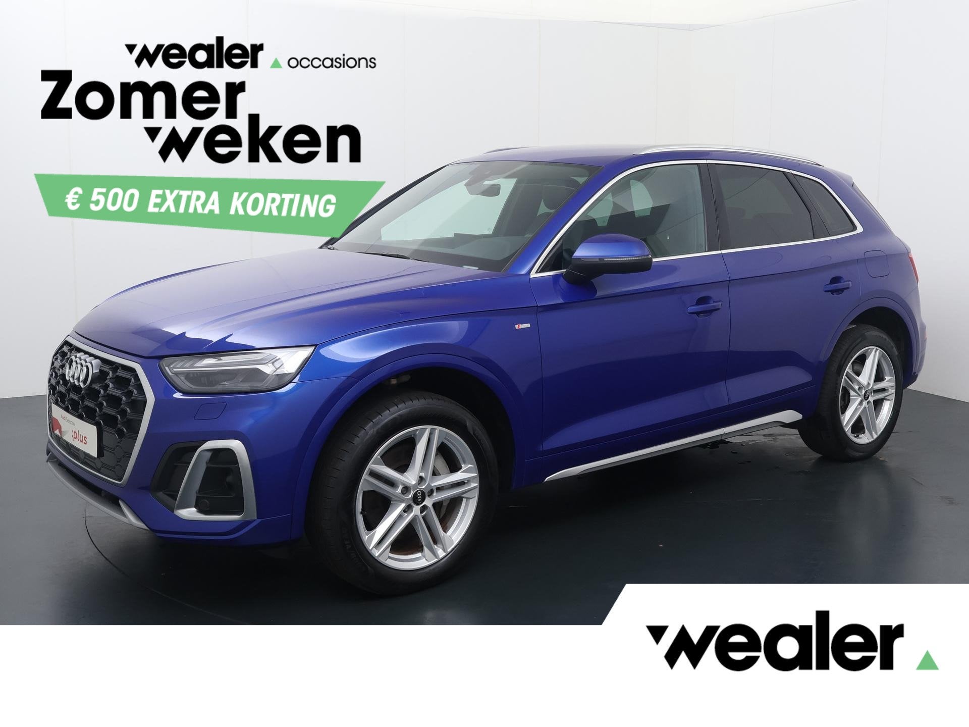 Audi Q5 50 TFSI e Advanced edition | 299 PK | SoH 87% | Matr, Auto's, Audi, Gebruikt, 4 cilinders, Blauw, Plug-in hybride