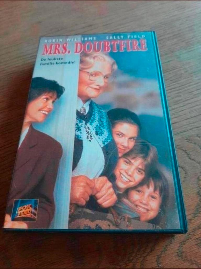 Mrs. Doubtfire videoband. Robin Williams, Alle leeftijden, Ophalen of Verzenden, Gebruikt, Komedie