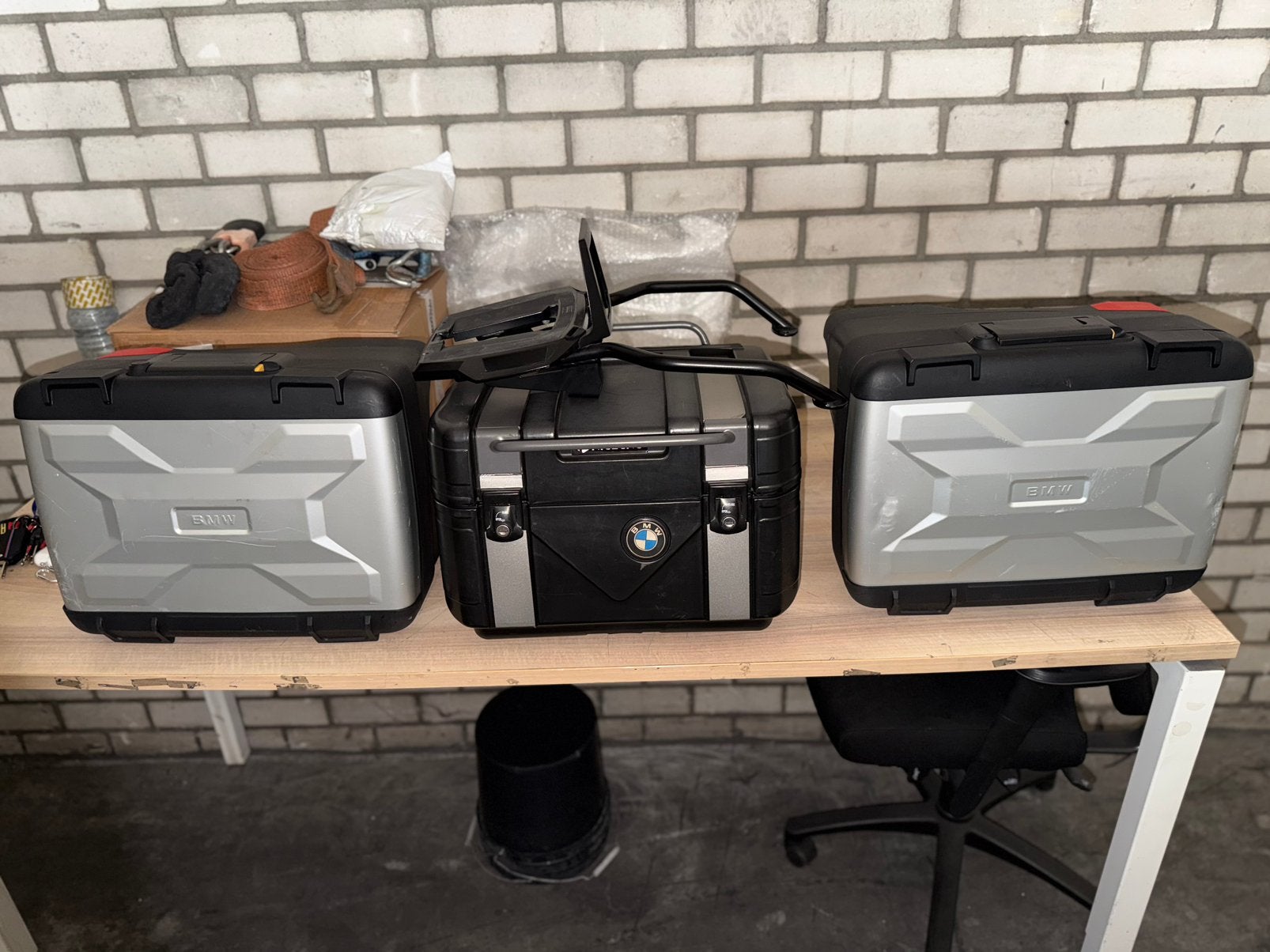 Bmw r1200 adventure LC three-piece luggage set, Motoren, Ophalen, Gebruikt