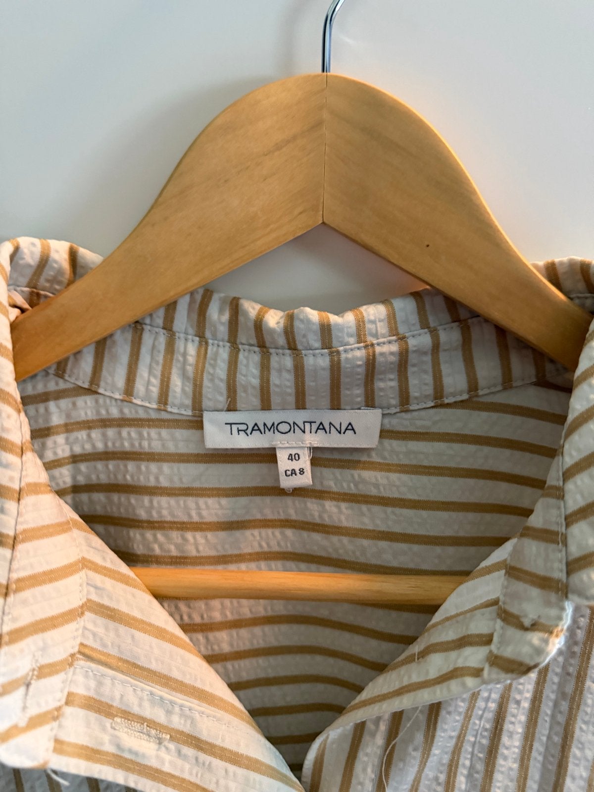 Tramontana gestreepte blouse en broek set, Ophalen of Verzenden, Gedragen, Maat 42/44 (L), Beige