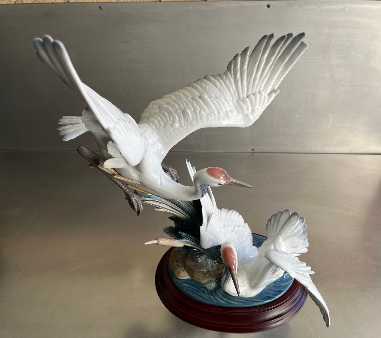 Prachtig Iladro porseleinen beeld van twee kraanvogels, Verzamelen, Ophalen, Zo goed als nieuw, Dier