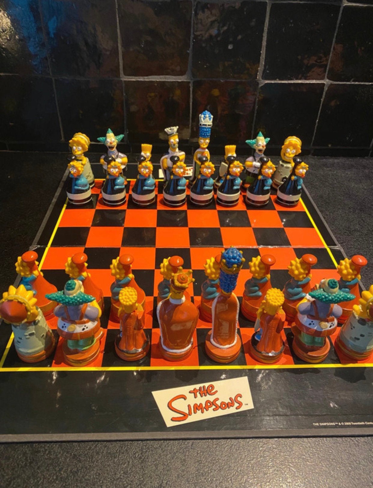 Vintage the simpsons 3D schaakset (2000), Ophalen, Zo goed als nieuw