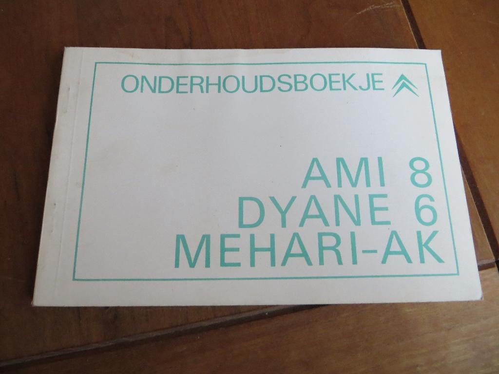 Onderhoudsboekje Citroen Ami 8,Dyane 6, Mehari, AK 400 1971, Auto diversen, Ophalen of Verzenden