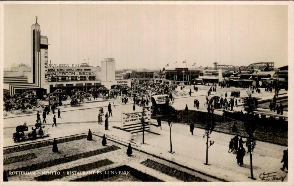 Rotterdam - Restaurant en Luna-Park - NYNYTO, Ophalen of Verzenden, 1920 tot 1940, Ongelopen, Zuid-Holland
