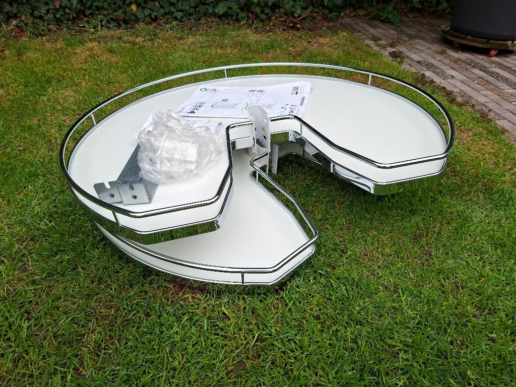 Kessebohmer 2x plateau revo 90 nieuw, carrousel hoekkast, Huis en Inrichting, Ophalen, Wit, Nieuw, 50 tot 100 cm