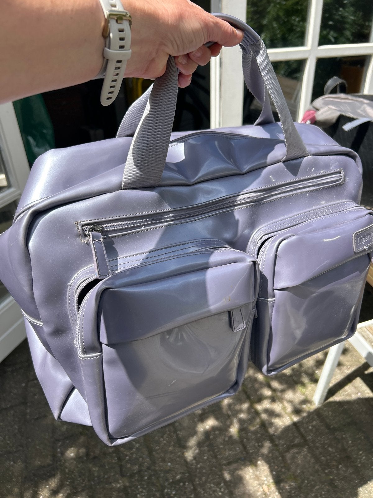 Lipault Sporttas met vakken - Stevig metallic materiaal, Ophalen, Gebruikt, Unisex volwassen