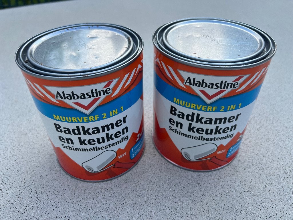 Badkamerverf en keukenverf Alabastine, Doe-het-zelf en Verbouw, Verf, Beits en Lak, Ophalen of Verzenden, Wit