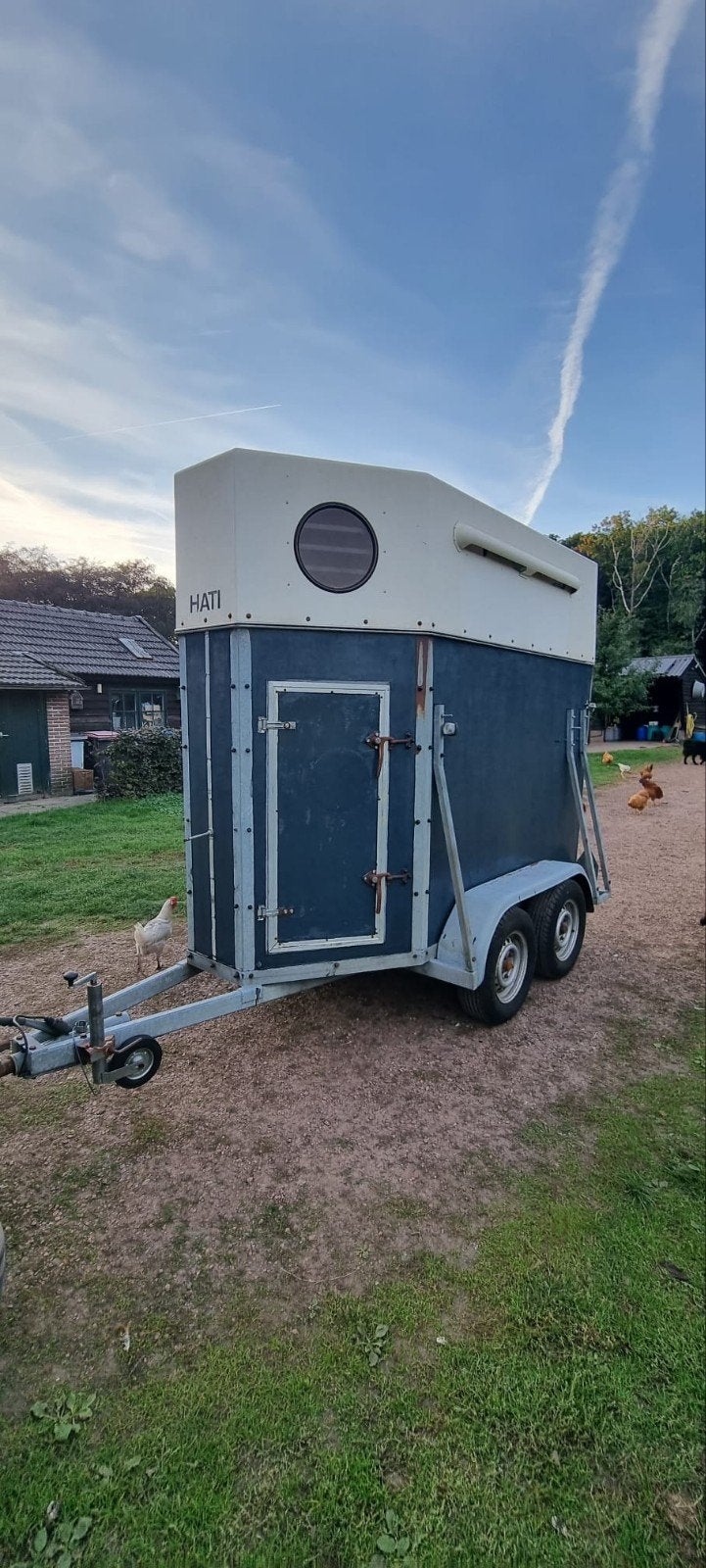 Hati 1,5 paard trailer, Ophalen, Gebruikt, Hout, 1½-paards trailer