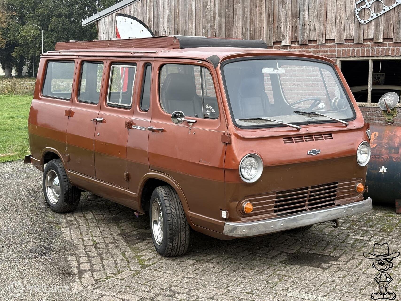 Chevrolet USA G10 Chevy van camper v8 travelcruiser, Achterwielaandrijving, Zwart, Overige carrosserieën, Leder