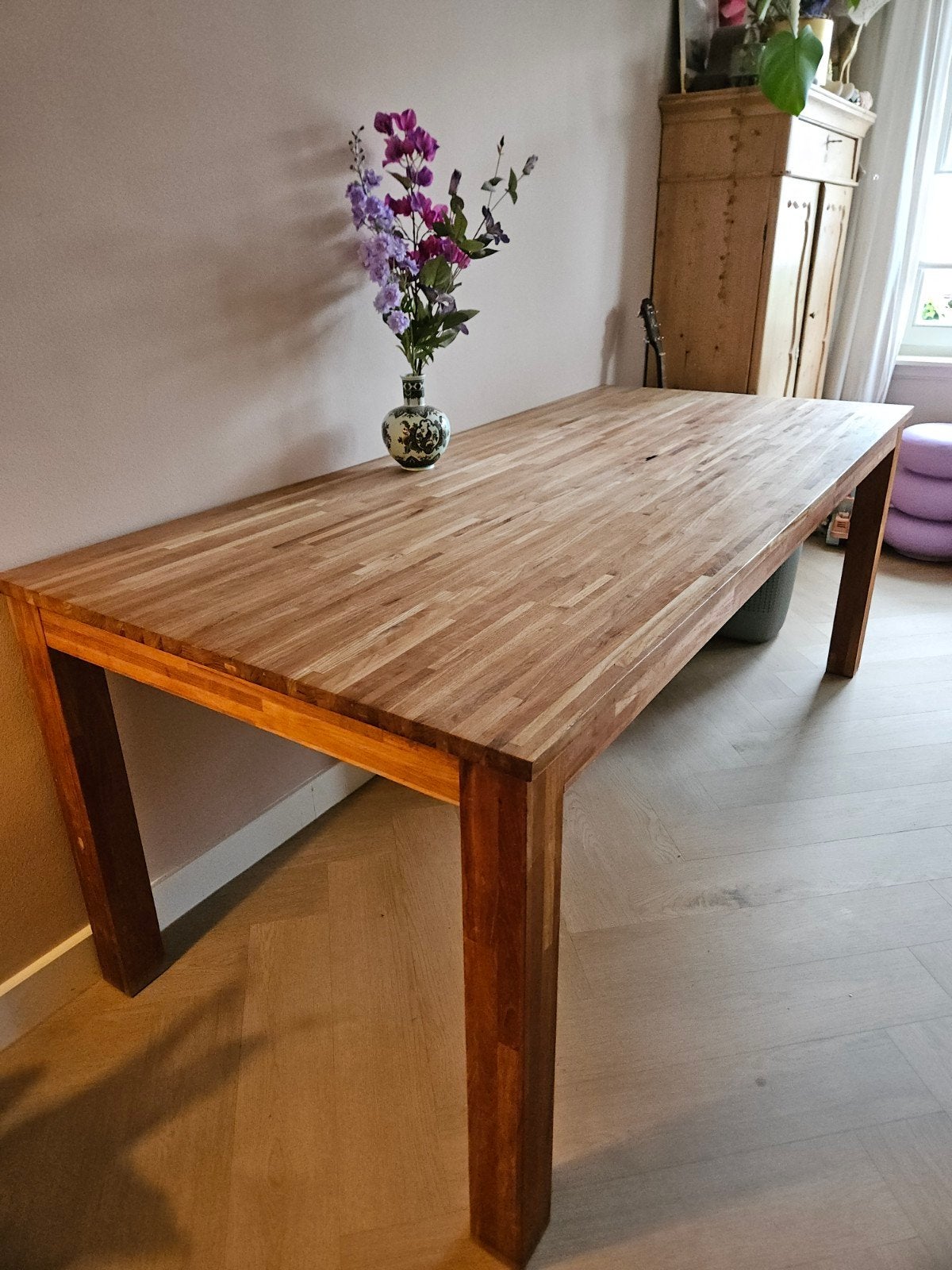 Houten eettafel – 200 x 90 cm, Ophalen, Rechthoekig, 150 tot 200 cm, 50 tot 100 cm