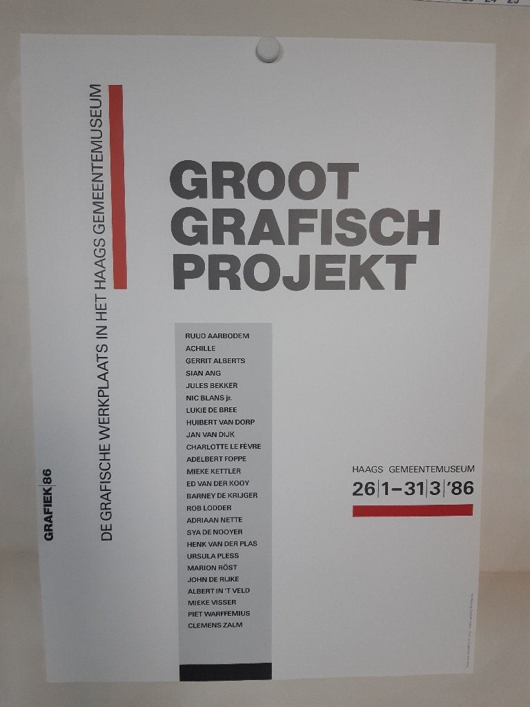 Originele poster Groot Grafisch Project Haags Gemeentemuseum, Verzenden, A1 t/m A3, Reclame, Rechthoekig Staand