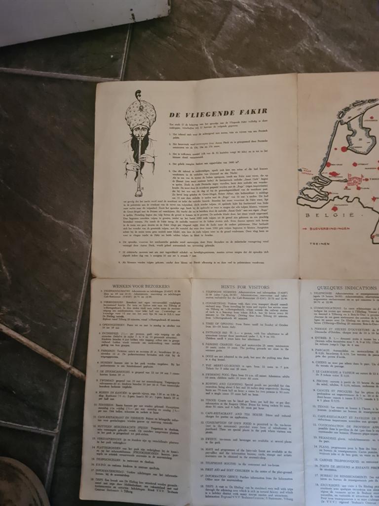 Plattegrond Efteling 1964 - Zeldzaam verzamelobject, Ophalen of Verzenden