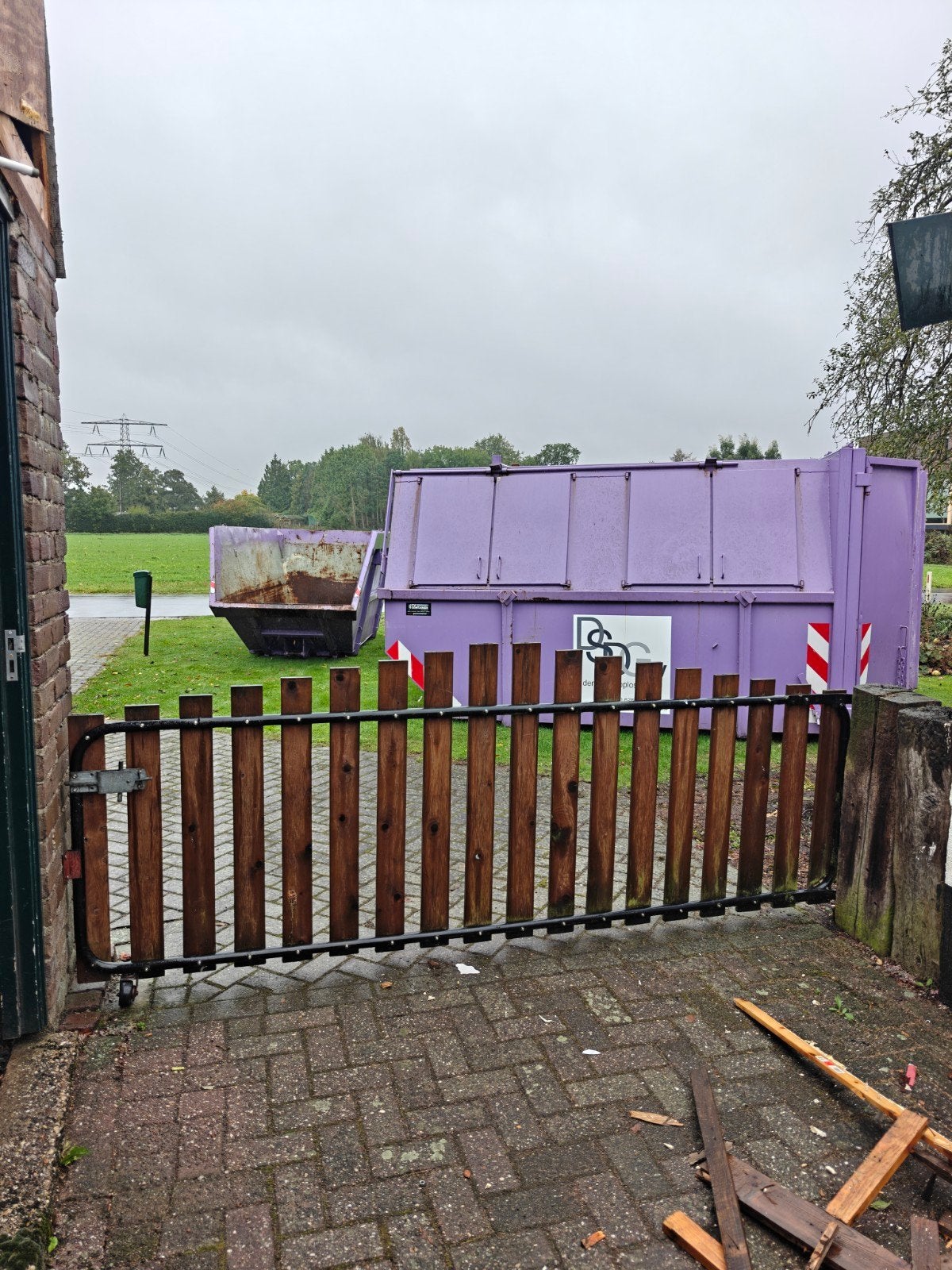 Houten tuinhek/poort - 270cm breed, Ophalen, Met poort, Gebruikt, Tuinhek