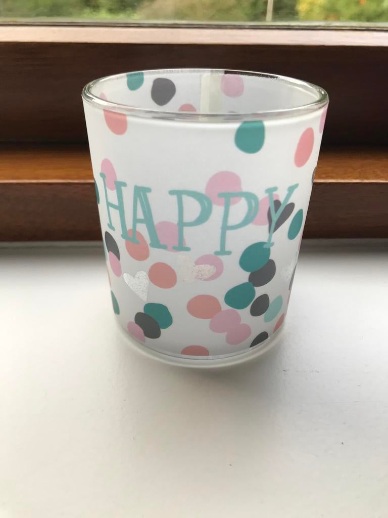 Waxinelicht houder van glas Hema, Ophalen of Verzenden, Zo goed als nieuw, Overige materialen, Minder dan 25 cm