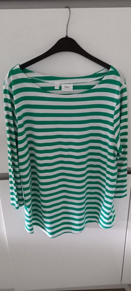 Bonprix Groen/wit gestreept shirt maat 48/50., Bonprix, Maat 46/48 (XL) of groter, Ophalen of Verzenden, Zonder mouw