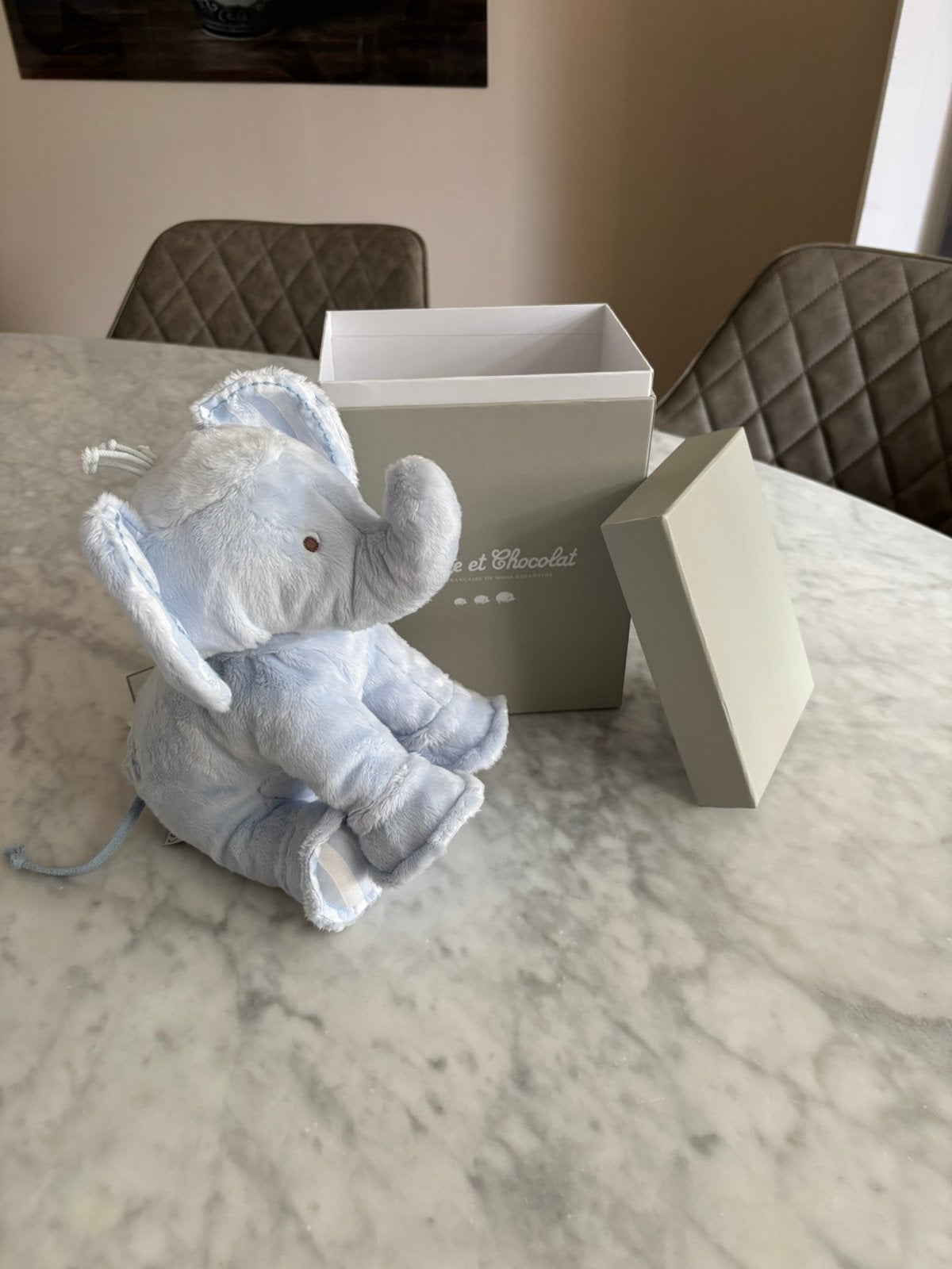 Nieuw: Luxe Knuffel Olifant 25CM - Tartine et Chocolat, Overige merken, Blauw, Nieuw, Ophalen of Verzenden